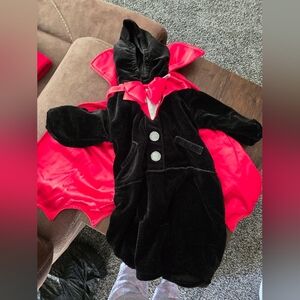 Baby Vampire Cape Costume - Black and Red